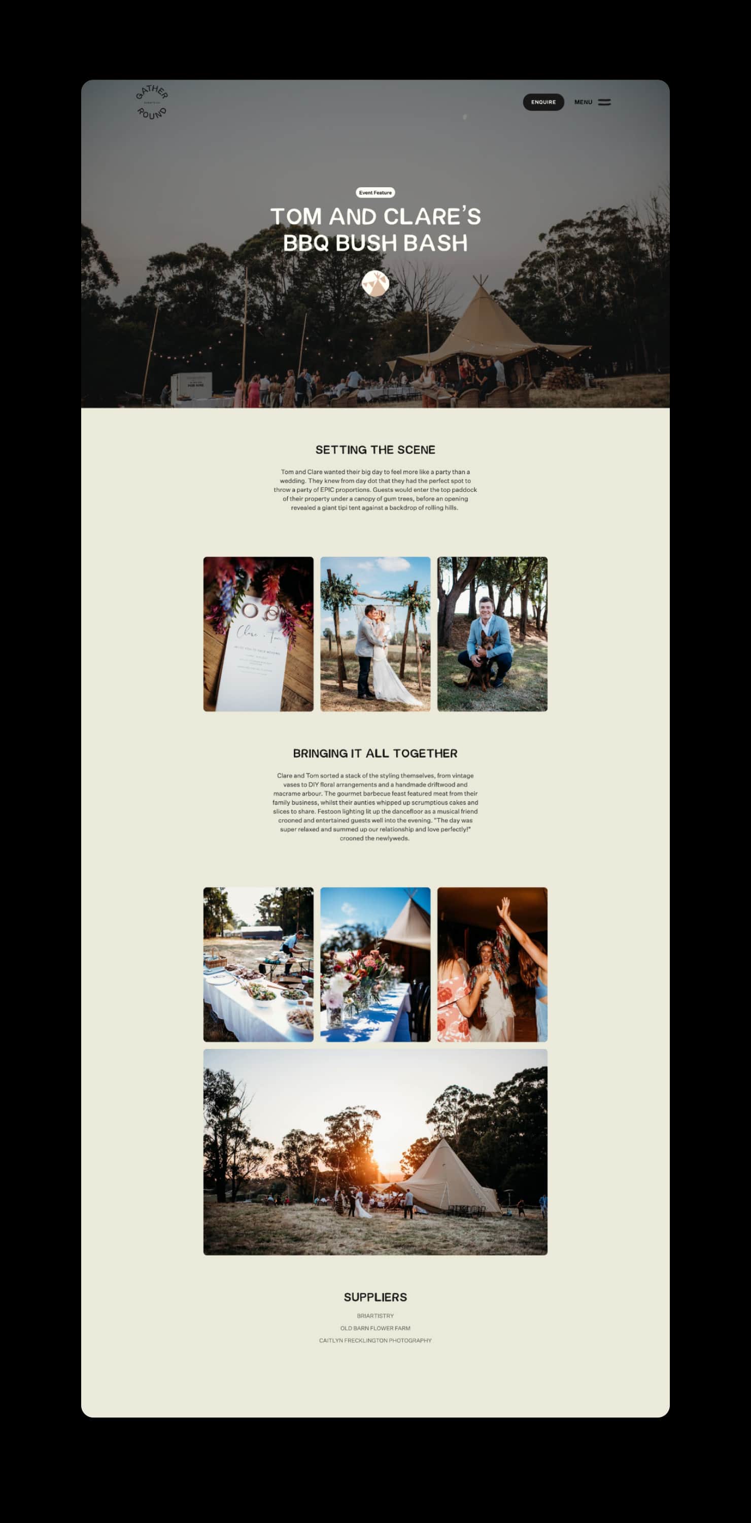 Branding Design for Gather Round Website Layout