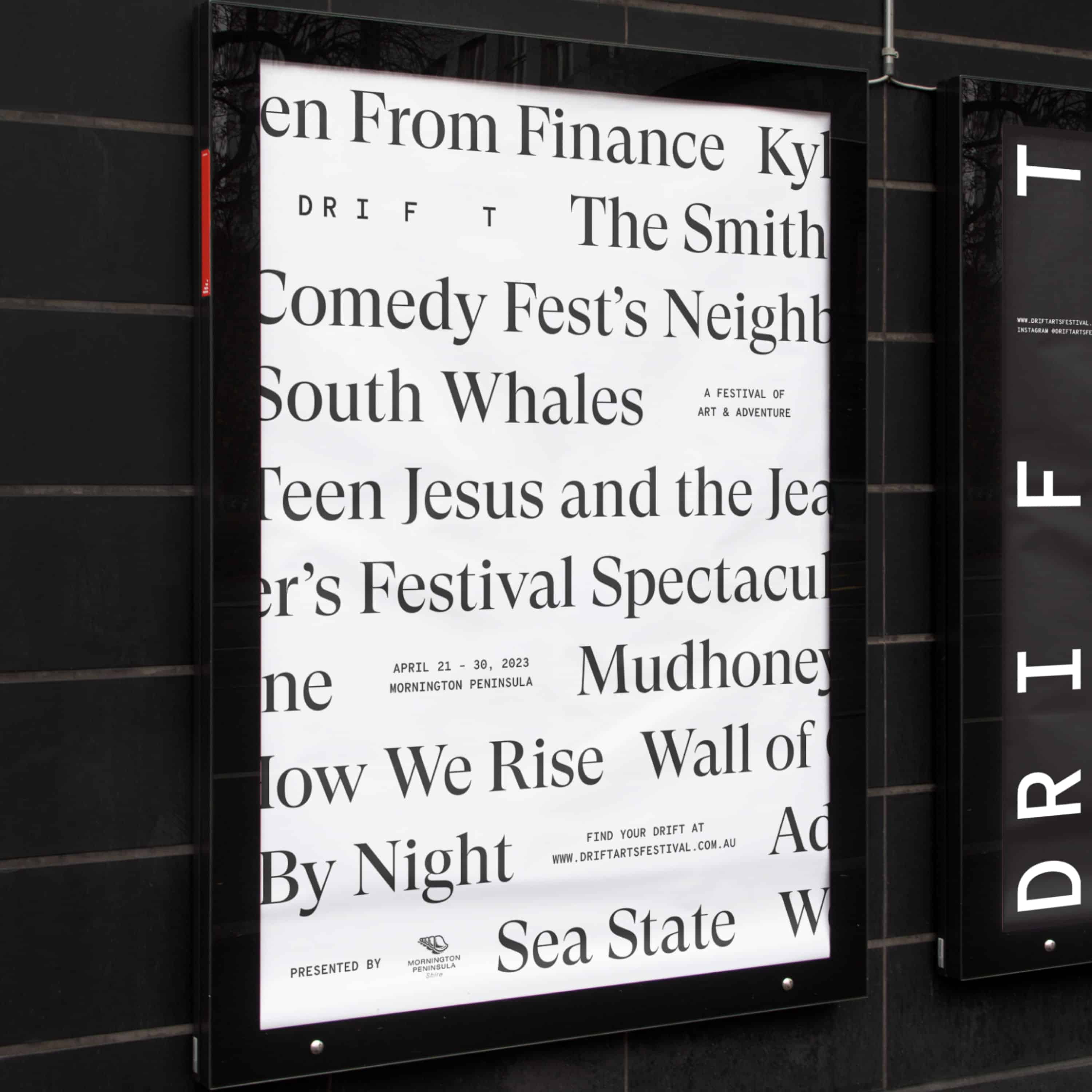 Drift Arts Festival Mornington Peninsula Branding Design outdoor poster