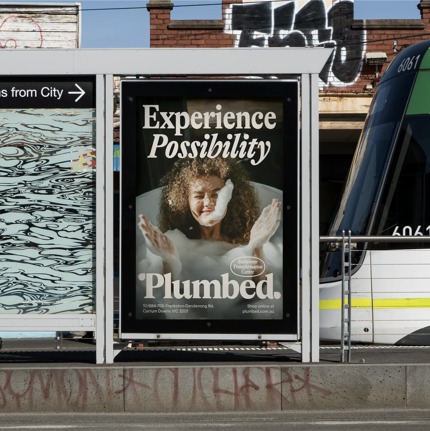 Branding Design Tram Stop Poster for Plumbed