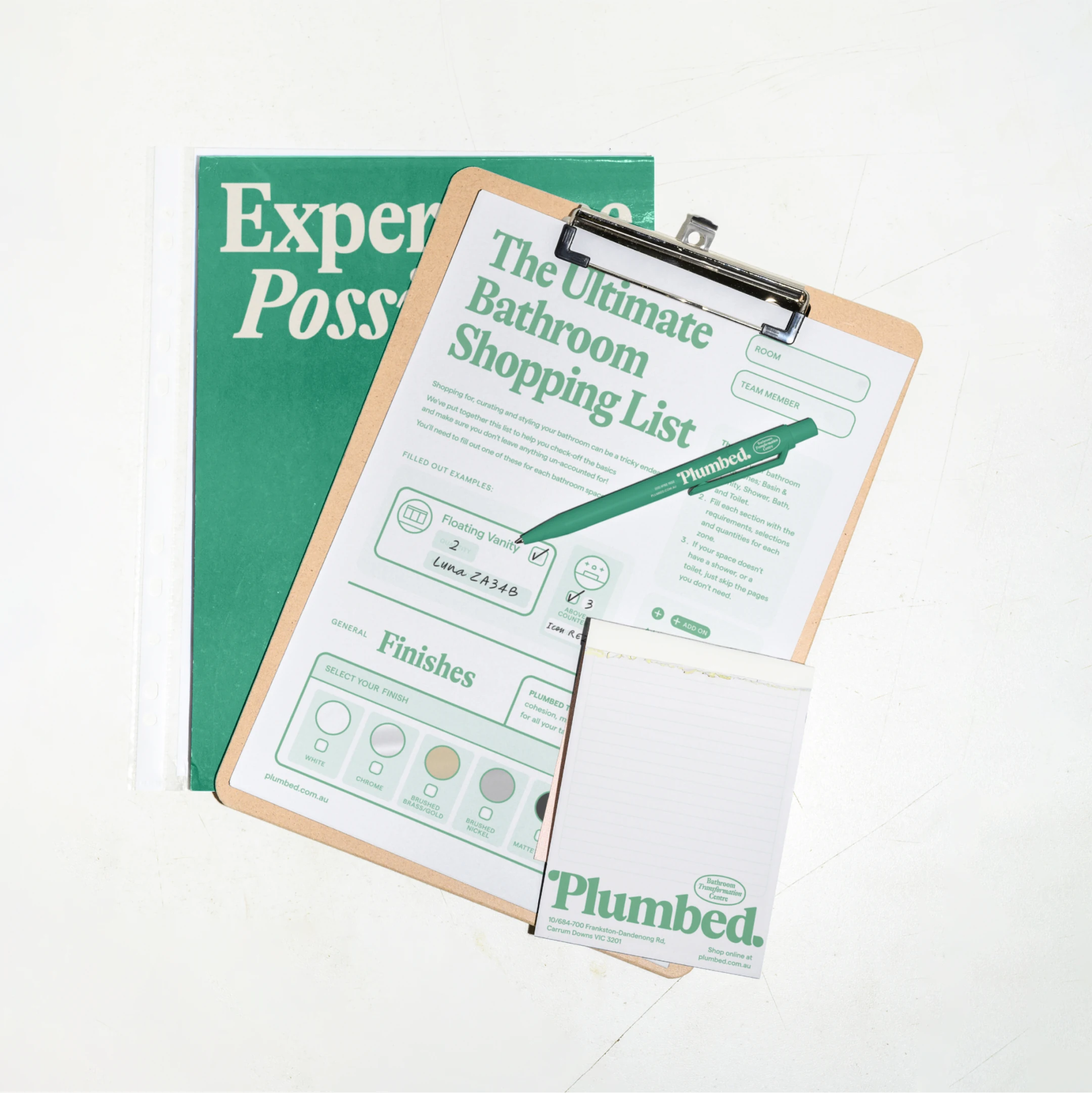 Branding Design Printed Checklist for Plumbed