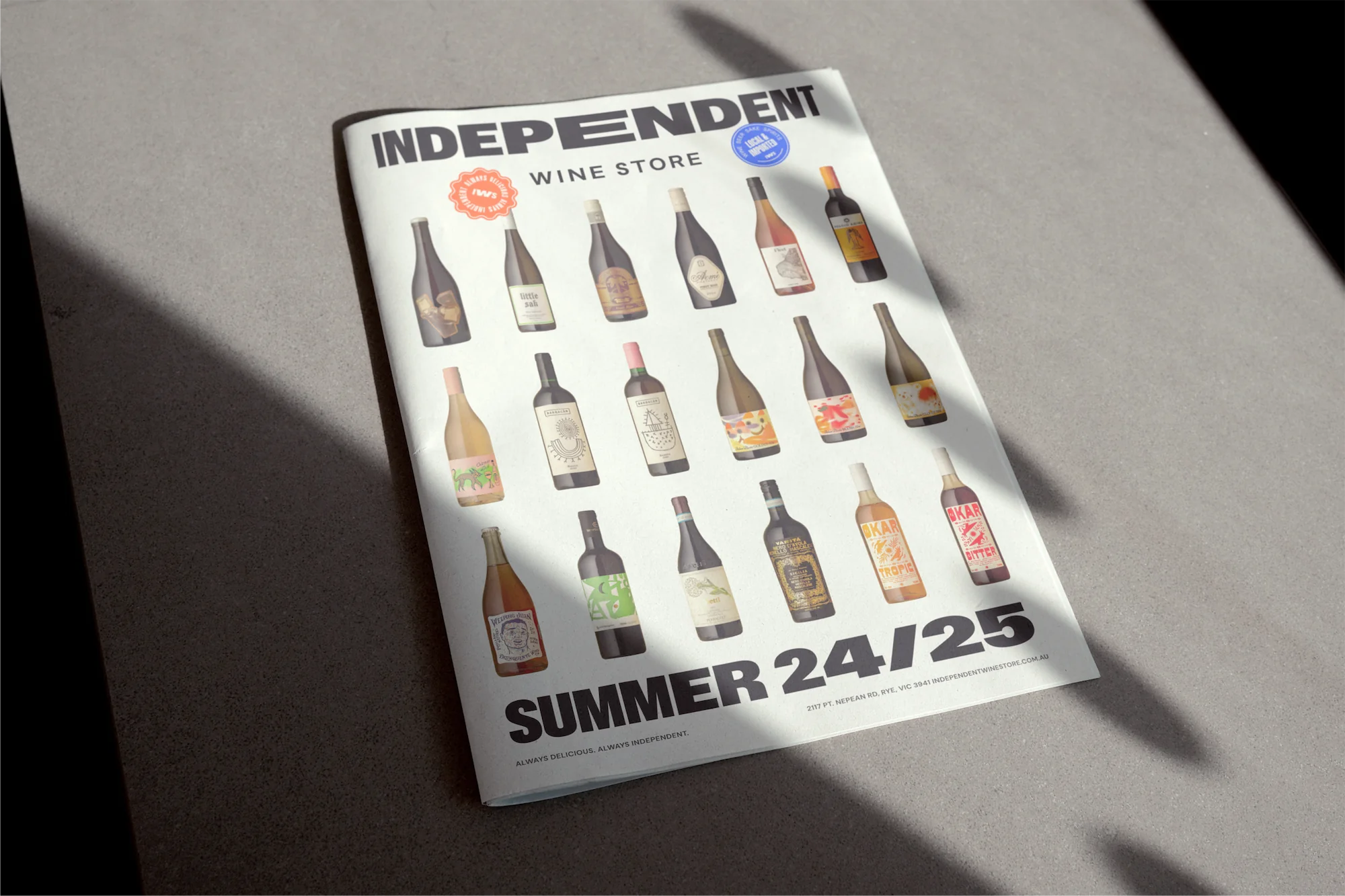 Branding Design Advertisement for Independent Wine Store